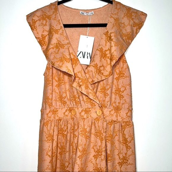Zara NWT Maxi Button Wrap Dress - Picture 2 of 7
